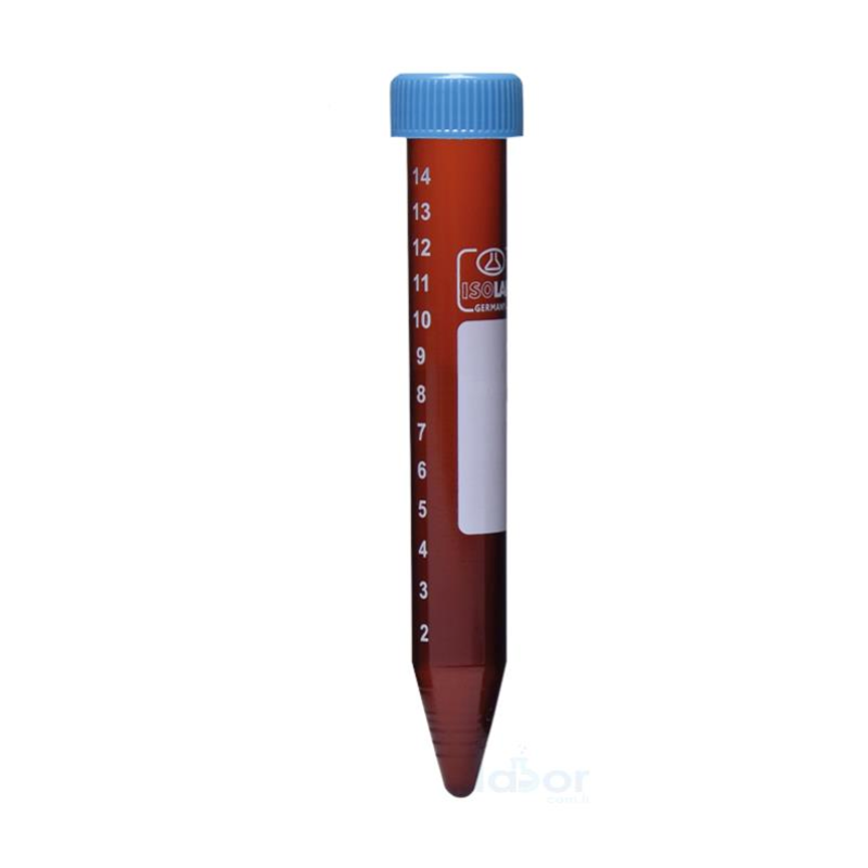 ISOLAB Santrifüj Tüpü- Amber - P.P - Vidalı Kapaklı - 15 ml - Dna/Rna Free - Gamma Steril  50 Adet / Tekli Poşet