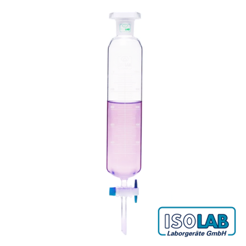 ISOLAB Ayırma Hunisi - Cam - Silindirik - Dereceli - PTFE Musluklu NS 19/26 - 50 mL