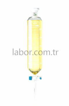 ISOLAB Ayırma Hunisi - Cam - Silindirik - Dereceli - PTFE Musluklu NS 19/26 - 50 mL