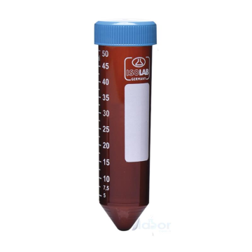 ISOLAB Tüp - Santrifüj - Amber - P.P - Vidalı Kapaklı - 50 ml - Aseptik Steril - 50 Adet / Torba