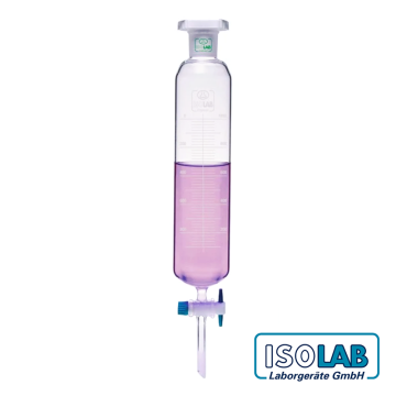 ISOLAB Ayırma Hunisi - Cam - Silindirik - Dereceli - PTFE Musluklu NS 19/26 - 50 mL