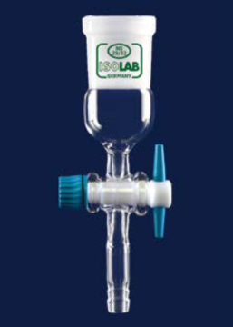 ISOLAB Adaptör - Düz - Musluklu - Çap 10 mm - Dişi Şilif : NS 29/32
