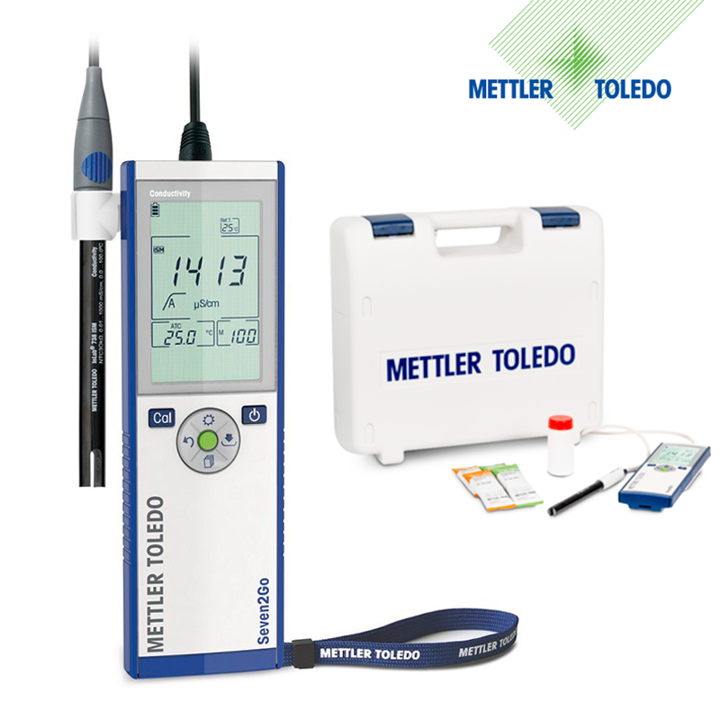 METTLER TOLEDO Seven2Go İletkenlik Ölçer S3 Saha Kiti InLab 738-ISM İletkenlik Elektrodu ve uGo Taşıma Çantası ile