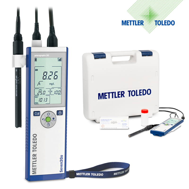 METTLER TOLEDO Seven2Go™ DO Ölçer S4 Saha Kiti InLab 605-ISM IP67 DO Elektrodu ve uGo Taşıma Çantası ile