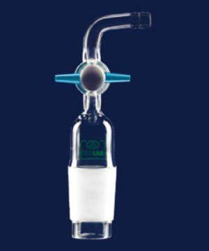 ISOLAB Adaptör - Eğimli - Musluklu - Çap 8 mm - Erkek Şilif : NS 14/23