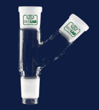 ISOLAB Adaptör - Çoklu - 2 Boyunlu - Yukarı Açılı - Dişi Şilif & Erkek Şilif : NS 19/26 - Yukarı Açılı Dişi Şilif : NS 19/26