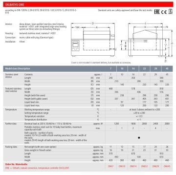 Memmert One 45 Yağ Banyosu  +20... 200 °C / 45 L