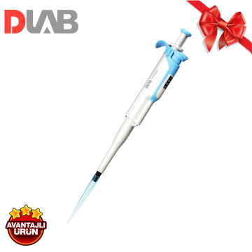 DLAB HiPette Ayarlanabilir Otomatik Pipet 10-100 μL UV Sterilizasyona Uygun ve Tamamı Otoklavlanabilir