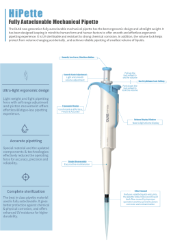 DLAB HiPette Ayarlanabilir Otomatik Pipet 20-200 μL UV Sterilizasyona Uygun ve Tamamı Otoklavlanabilir