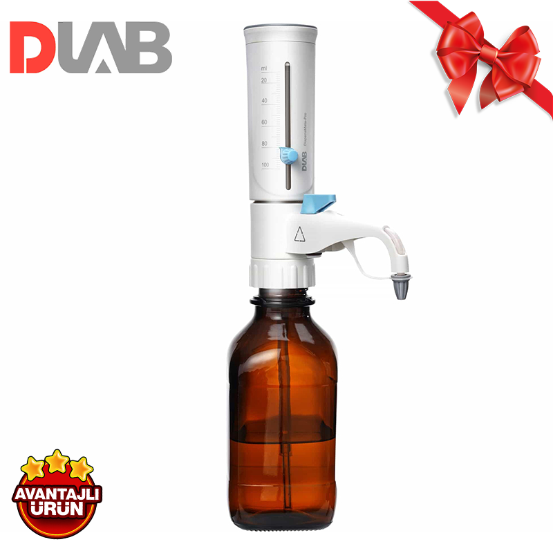 DLAB DispensMate-Pro Dispenser 10-100 mL Kimyasallara Karşı Dirençli Tamamı Otoklavlanabilir