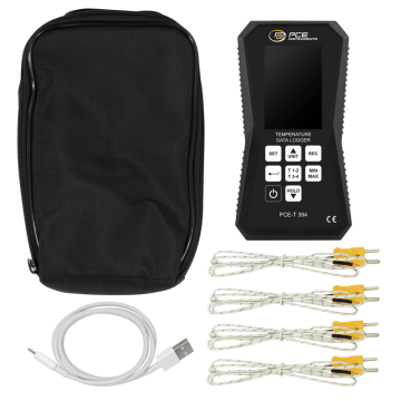 PCE T394 Termometre Data Logger -210... 1370 °C K ve J tipi Termokupl Yazılım Dahil
