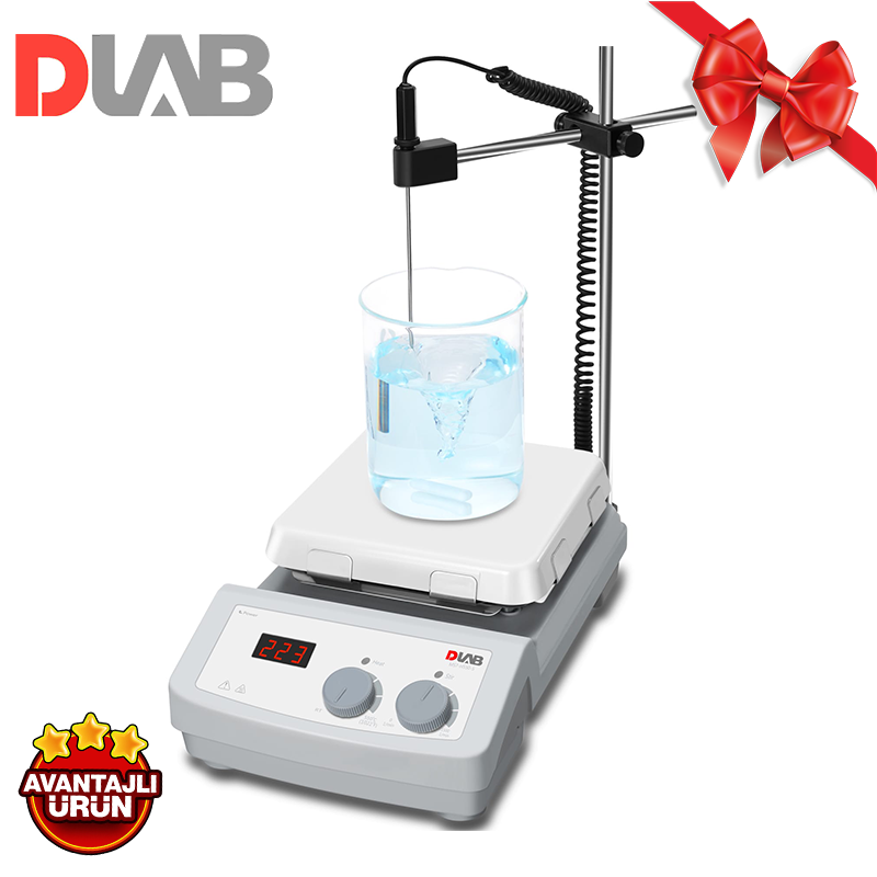 DLAB MS7-H550-S SET2 Isıtıcılı Manyetik Karıştırıcı  00... 1.500 rpm / RT... 550 ℃ / 10 L