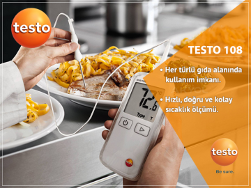 Testo 108 Saplama Tip Kablolu Termometre -50… +300 °C HACCP ve EN 13485 Uyumlu