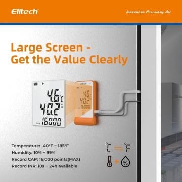 Elitech GSP-6 Çift Kablolu Sıcaklık ve Nem Veri Kaydedici Datalogger -40... +85 °C / 0%... 100% RH