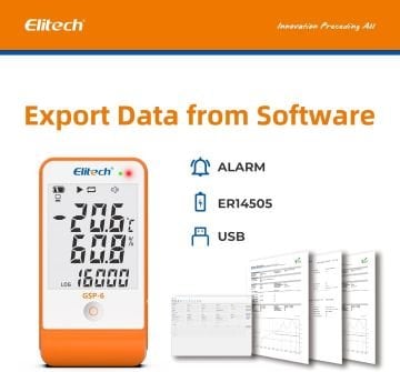 Elitech GSP-6 Çift Kablolu Sıcaklık ve Nem Veri Kaydedici Datalogger -40... +85 °C / 0%... 100% RH