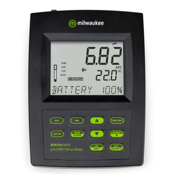 Milwaukee MW150 MAX pH Metre -2.00... 20.00 pH / ±2000.0 mV / -20.0... 120.0 °C  MA917B/1 Cam Elektrot İle