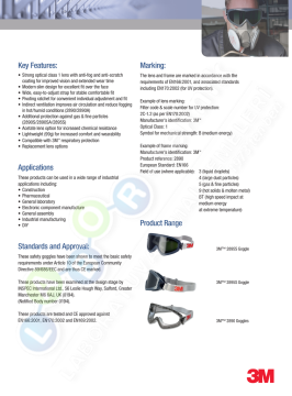 3M™ 2890A AS/AF Kimyasallara Karşı Koruyucu Gözlük (Buğu Önleyici, Şeffaf Asetat Lens, Ventilli)