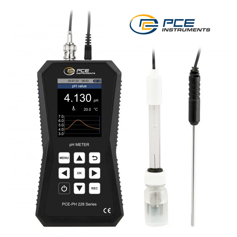PCE PH 228 Portatif pH Metre -2… +20 pH Epoksi Elektrot ile GLP Veri Yönetimi Türkçe Menü Dili