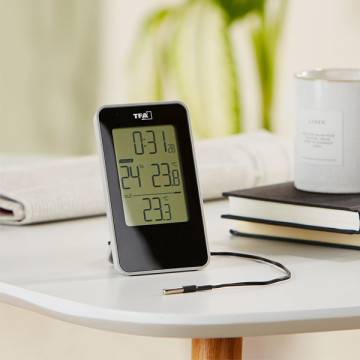 TFA 30.5048.01 Kablolu Dış Sıcaklık Sensörlü Sıcaklık ve Nem Ölçer -30... +60 °C | 0... +50°C / %20... 90 RH