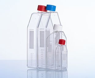 greiner BIO-ONE 660960 Hücre Kültürü Şişesi, 550 ml, 175 cm², PS, ADVANCED TC,  Mavi Standart Vida Kapaklı, Şeffaf, Düz Şişe Tasarımı, Steril 50 Adet / Paket