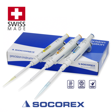SOCOREX Acura® manual 825 Trio O Ayarlanabilir Otomatik Pipet Seti  (0.5 - 10 µL) + (10- 100 µL) + (100 - 1000 µL)