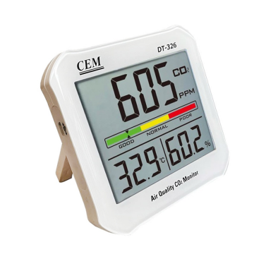 CEM DT-326 CO2 ve Hava Kalitesi Ölçer CO2: 0... 5000 ppm / Sıcaklık: -10… 50 °C / Nem: 0... 100%RH