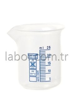 Kartell 25 ml Plastik Beher Mavi Baskılı