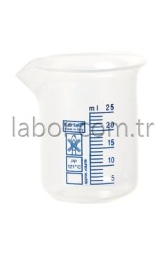 Kartell 25 ml Plastik Beher Mavi Baskılı