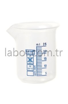 Kartell 25 ml Plastik Beher Mavi Baskılı