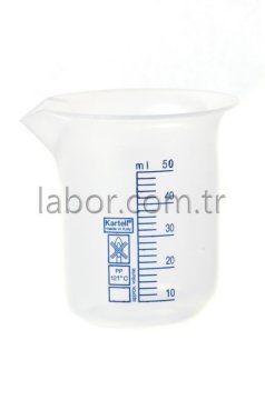 Kartell 50 ml Plastik Beher Mavi Baskılı