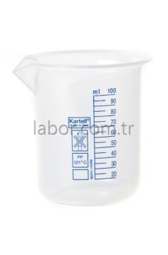 Kartell 100 ml Plastik Beher Mavi Baskılı