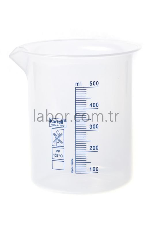 Kartell 500 ml Plastik Beher Mavi Baskılı