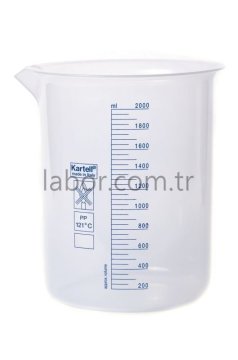 Kartell 3000 ml Plastik Beher Mavi Baskılı