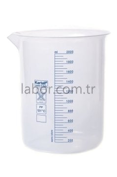 Kartell 3000 ml Plastik Beher Mavi Baskılı