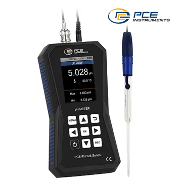 PCE PH 228LIQ Portatif pH Metre -2… +20 pH Cam Elektrot ile GLP Veri Yönetimi Türkçe Menü Dili