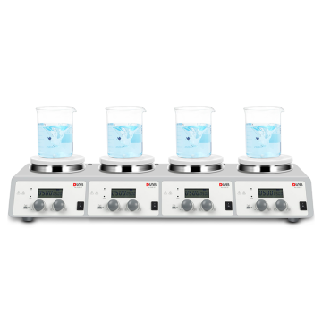 DLAB MS-H340-S4 SET 4 Bölmeli Isıtıcılı Manyetik Karıştırıcı SET 200... 1.500 rpm / 25... 340 °C / 4 x 10 L