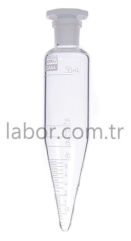 Borucam Petrol Test Tüpü Konik Kapaklı  50 mL