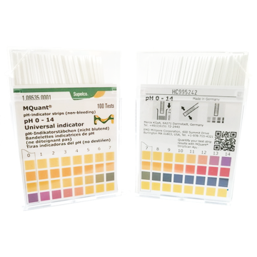Merck 109535 pH Kağıdı pH 0 - 14, | pH-indicator strips pH 0 - 14 Universal indicator McolorpHast™ (100 Adet/Kutu)