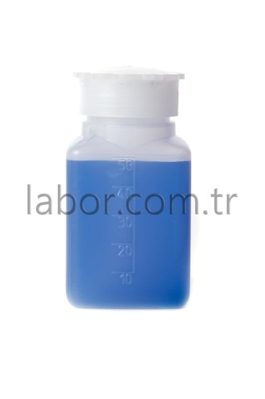Kartell 50 ml Kare Plastik Sızdırmaz Vida Kapaklı Şişe