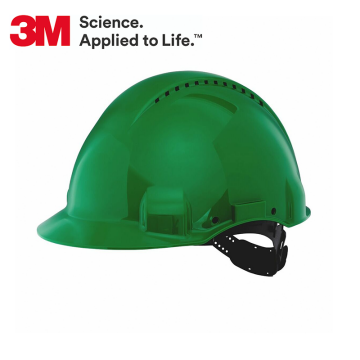 3M™ G3000CUV-GP Baret, Uvicator, Pim Kilitli, Havalandırmalı, Plastik Ter Bantlı, (Yeşil Renkli)