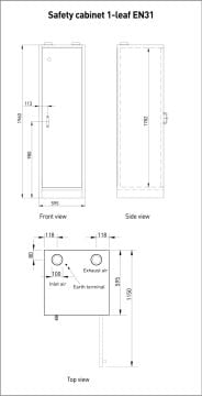 PRIORIT PRIOCAB Typ30 Tehlikeli Kimyasal Saklama Dolabı DIN EN 14470-1 (Yangına Dayanıklı)