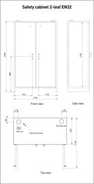PRIORIT PRIOCAB Typ30 Tehlikeli Kimyasal Saklama Dolabı DIN EN 14470-1 (Yangına Dayanıklı)