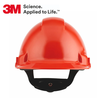 3M™ G3000NUV-RD Madenci Bareti, Uvicator, Mandallı, Havalandırmalı, Plastik Ter Bantlı, (Kırmızı Renkli)