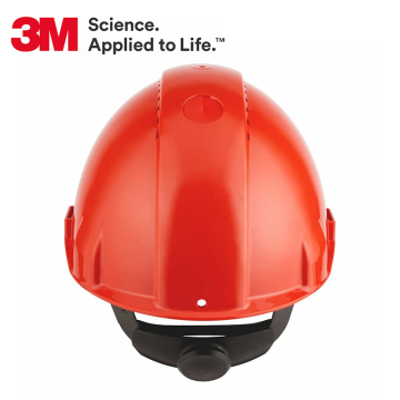 3M™ G3000NUV-RD Madenci Bareti, Uvicator, Mandallı, Havalandırmalı, Plastik Ter Bantlı, (Kırmızı Renkli)