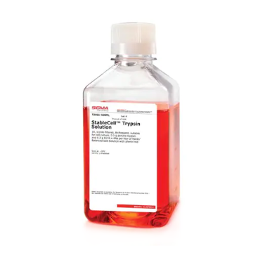 Sigma-Aldrich T2601 StableCell™ Trypsin Solution 1X, sterile-filtered, BioReagent, suitable for cell culture, 0.5 g porcine trypsin and 0.2 g EDTA • 4Na per liter of Hanks′ Balanced Salt Solution with phenol red 100 mL