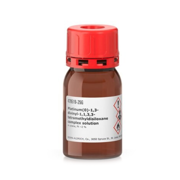 Sigma Aldrich 479519 Platinum(0)-1,3-divinyl-1,1,3,3-tetramethyldisiloxane complex solution in xylene, Pt ~2 % 5 gr