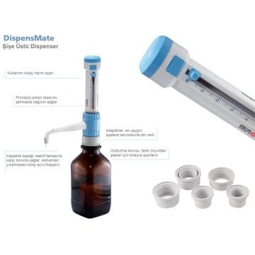 DLAB DispensMate Dispenser (0.5-5 mL) - Kimyasallara Karşı Dirençli - Tamamı Otoklavlanabilir