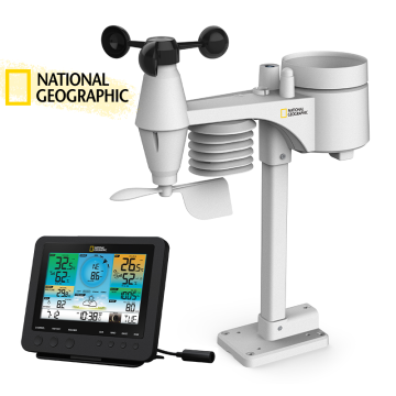 NATIONAL GEOGRAPHIC 7'si 1 Arada Gelişmiş Hava İstasyonu - Sensörlü - WiFi - Renkli Ekran - (Beyaz)