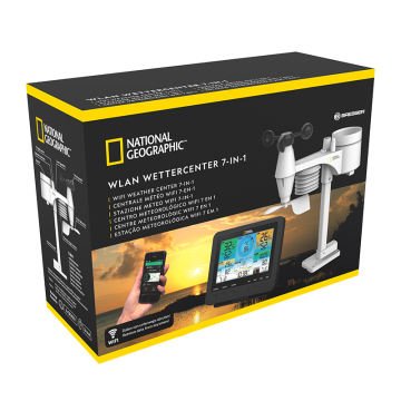NATIONAL GEOGRAPHIC 7'si 1 Arada Gelişmiş Hava İstasyonu - Sensörlü - WiFi - Renkli Ekran - (Beyaz)