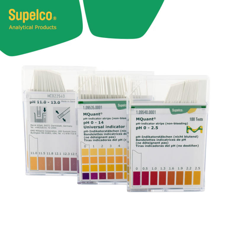 Merck 109584 pH-indicator strips pH 2.0 - 9.0 non-bleeding, colorimetric, pH range 2.0-9.0, graduations and accuracy: 0.5 pH unit, MQuant® 100 strips